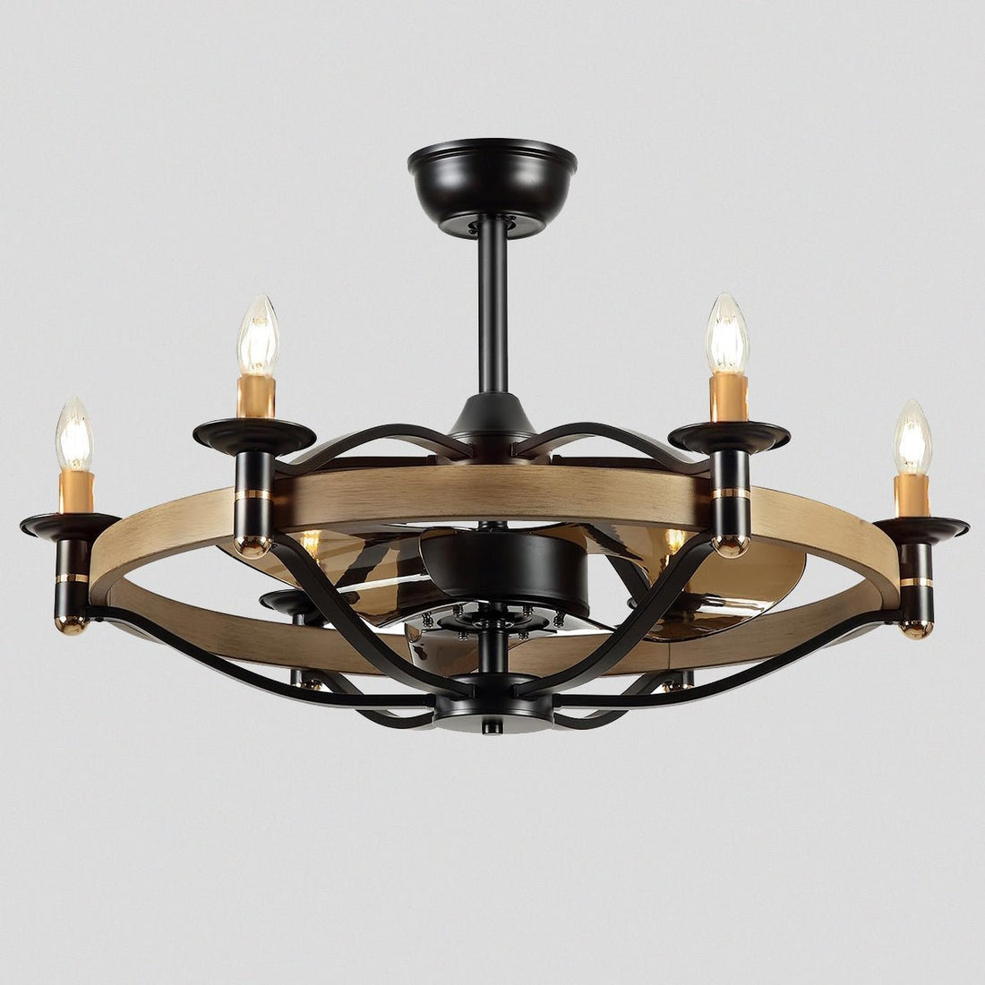 Caged Modern Farmhouse Ceiling Fan Light 32" - Joyfuzzy