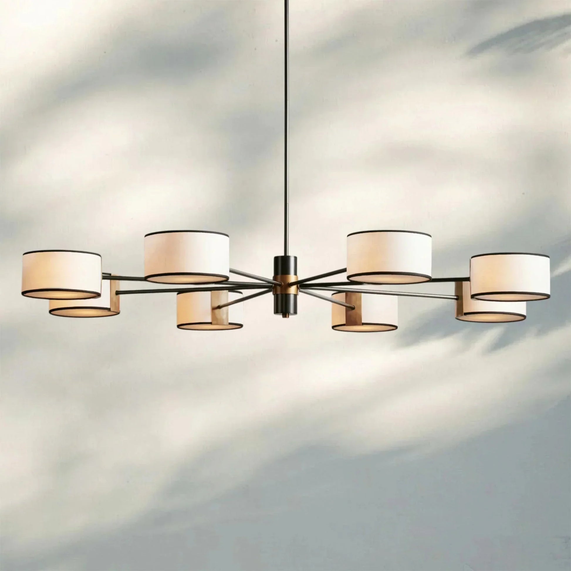 Daphne Round Chandelier 48''60'' - 60"Black & WhiteJoyfuzzy