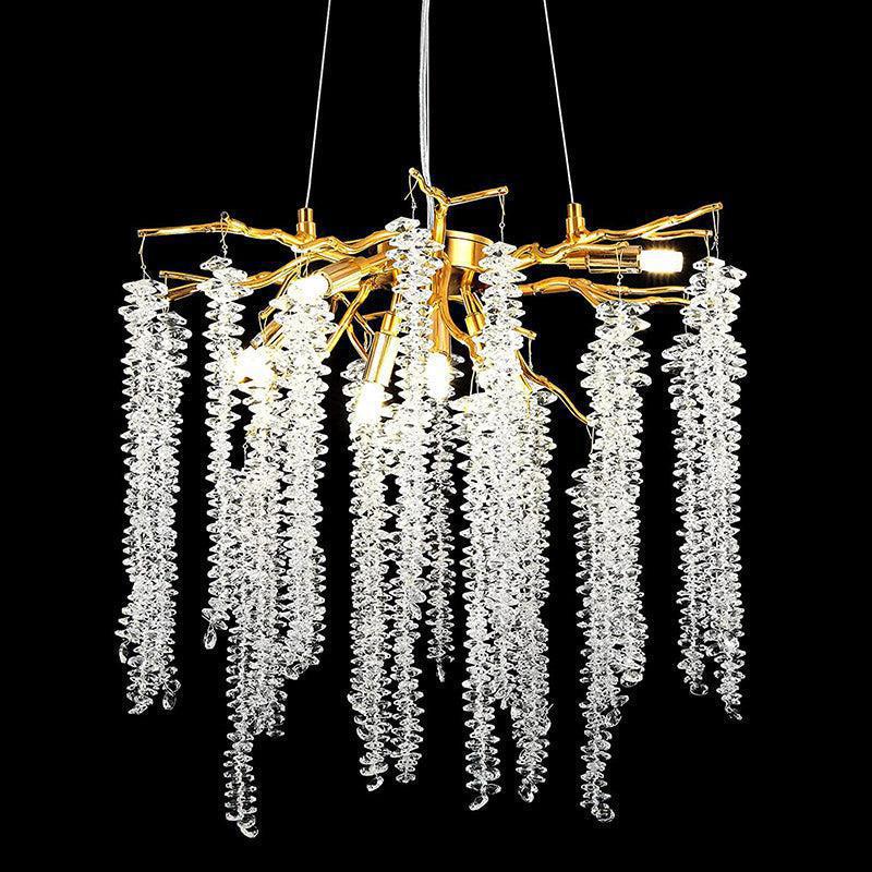 Doris White Crystal Branch Round Chandelier D20.5" L45" - 20.5"D RoundJoyfuzzy
