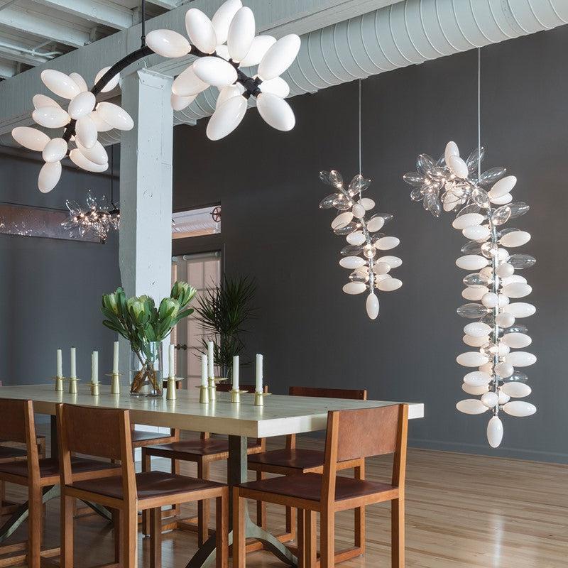 Fashion Grape Artistic Linear Chandelier - 41.7" L X 20.9" W X 32.7" HGoldJoyfuzzy
