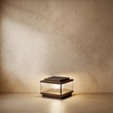 Varlont Arcato Modern Solar Garden Lamp - Weather-Resistant Brown Metal Rectangular Garden