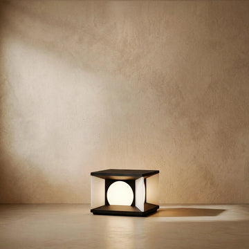 Varlont Arcato Modern Rectangular Pillar Light - Black Metal for Courtyard