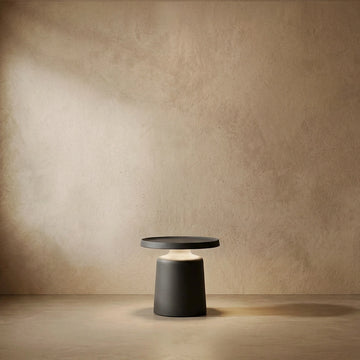 Varlont Embrace Modern Round Outdoor Floor Lamp - Black Metal for Pathways