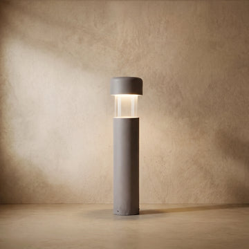 Varlont Irondale Modern Pathway Light - Gray Metal & Cement Cylindrical Design for Patio