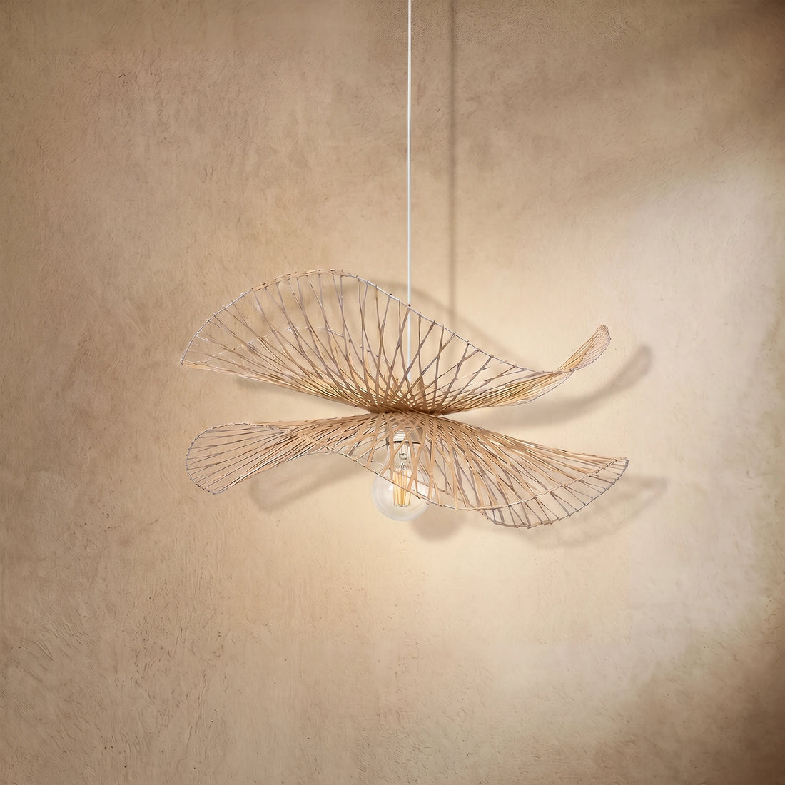 Bamburo Natural Rattan Pendant Light – Handwoven Bamboo Elegance for Dining Room