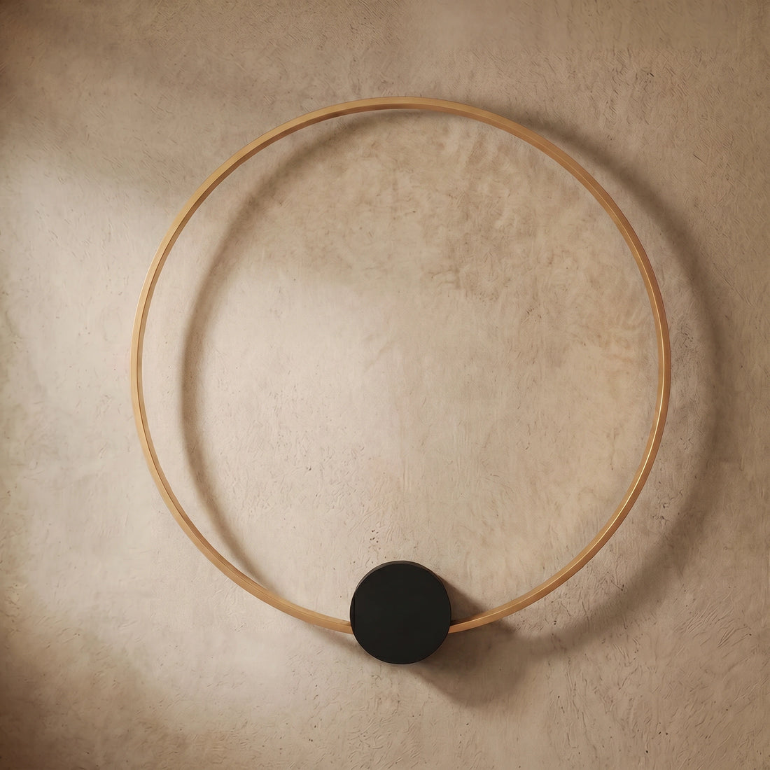 Minimalist Sun Copper Pendant Light – Matte Black Adjustable Brightness for Bedroom
