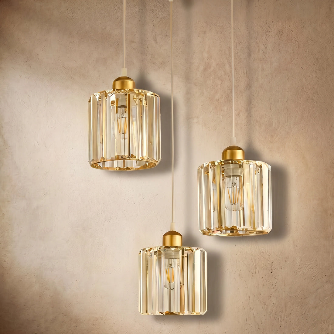 Vetro Nordic LED Pendant Light-Metal/Glass Black/Gold for Dining Room/Living Room