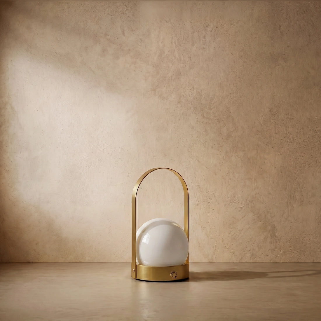 Modern Portable Table Lamp – LED Glass Lantern Light with Handle in Gold, Black or White