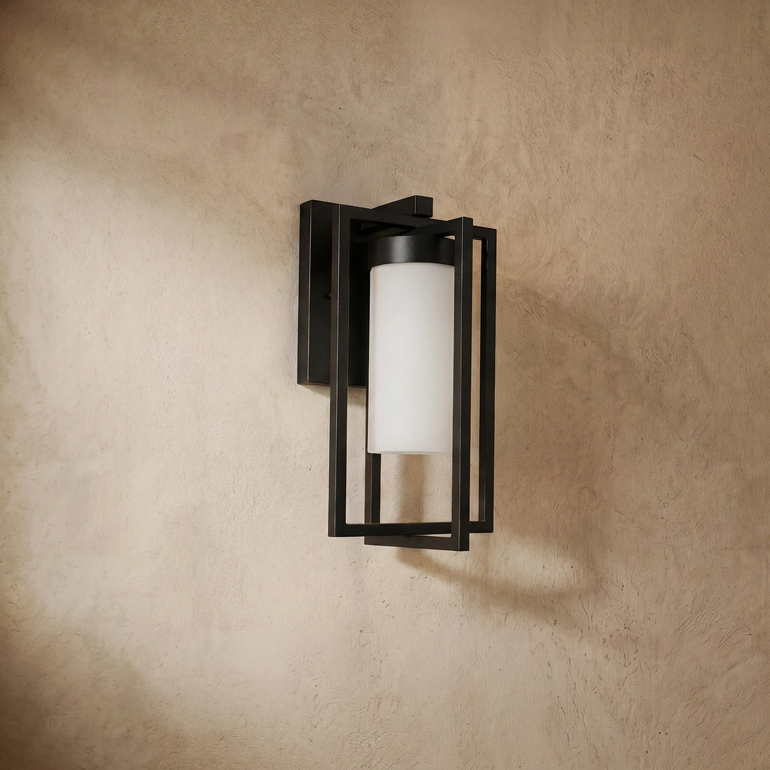 Varlont Arcato Modern Rectangular Outdoor Wall Lamp - Black Metal for Courtyard