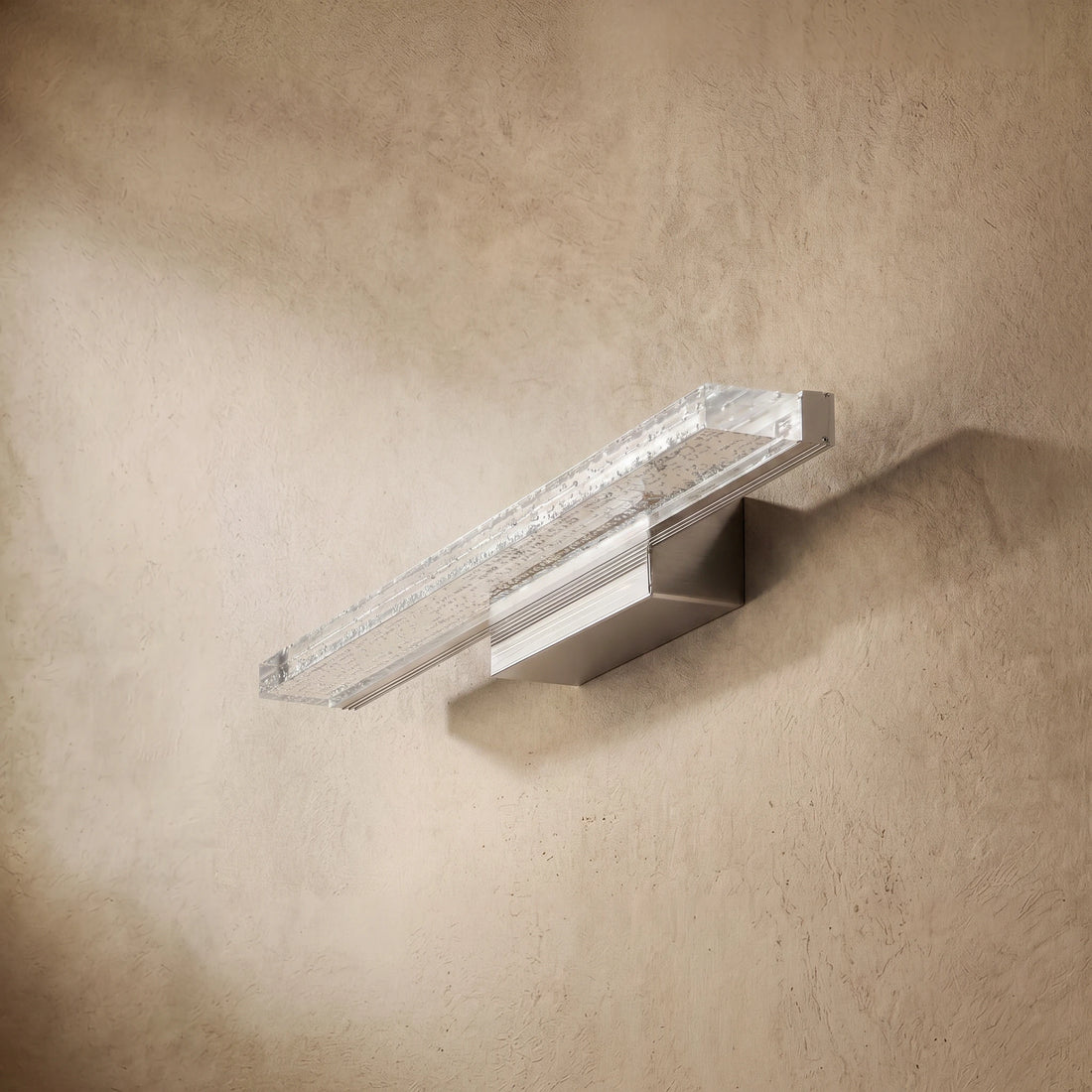 Arcato Modern Silver Vanity Light — Metal/Acrylic Rectangle for Bathroom/Living Room