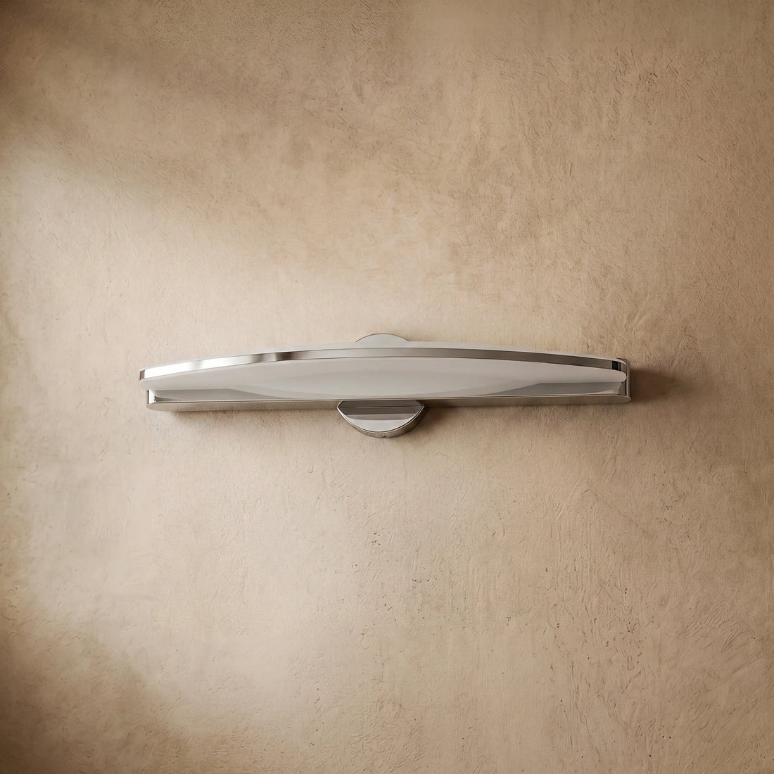 Arcato Modern Elliptical Vanity Light – Chrome Metal & Acrylic Bathroom