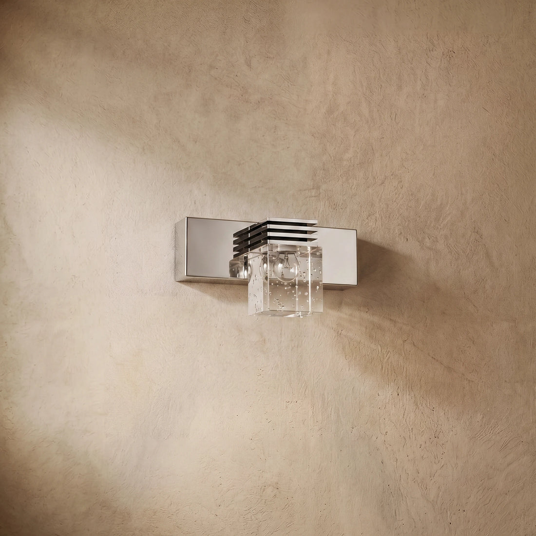 Arcato Modern Square Vanity Light— Crystal & Metal Frame IP44 for Bathroom