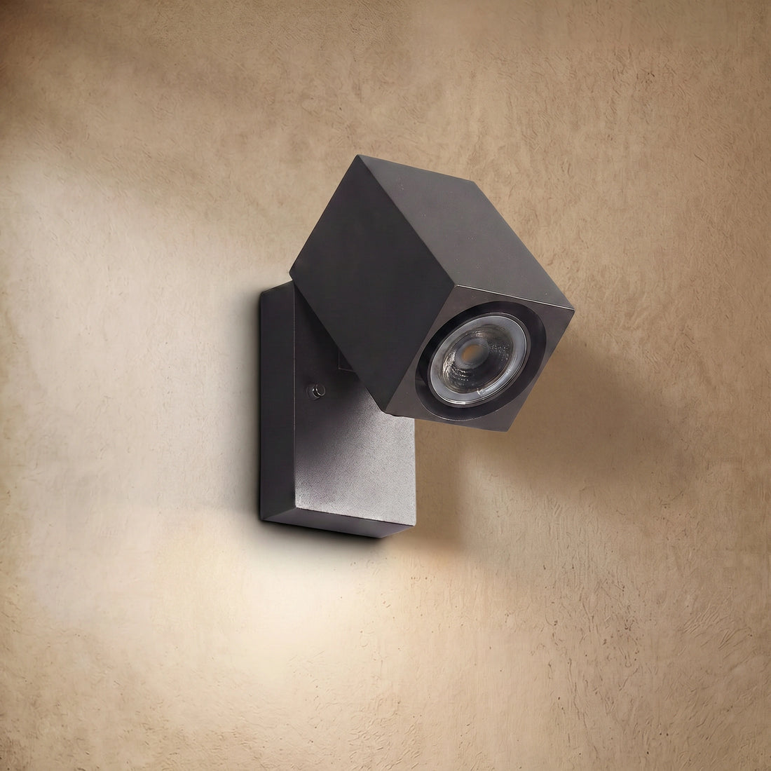 Varlont Arcato Modern Rotatable Square Wall Lamp - Black Metal for Outdoor Garden