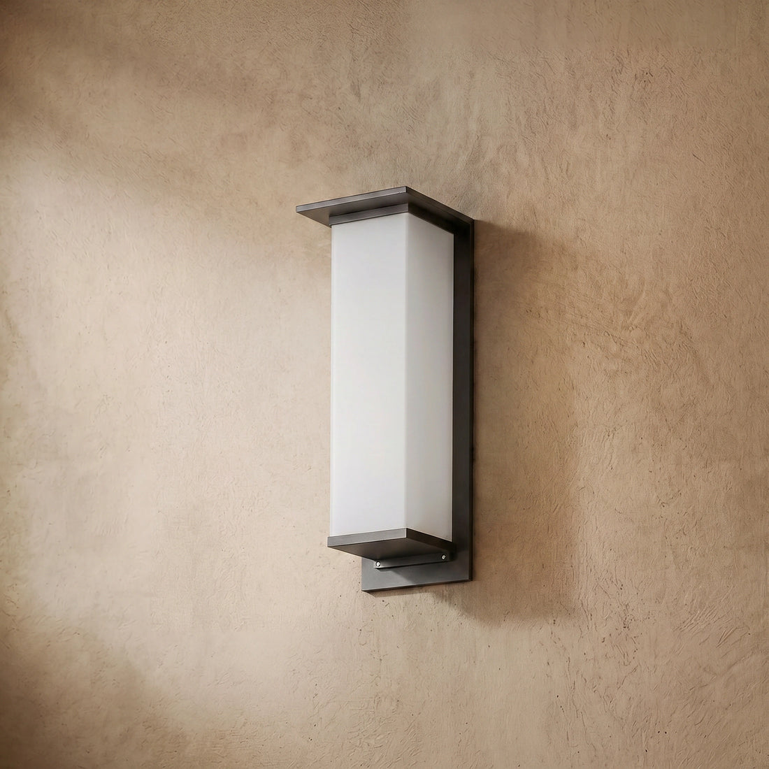 Arcato Modern Rectangular Outdoor Wall Lamp - Black Metal/Acrylic for Patio