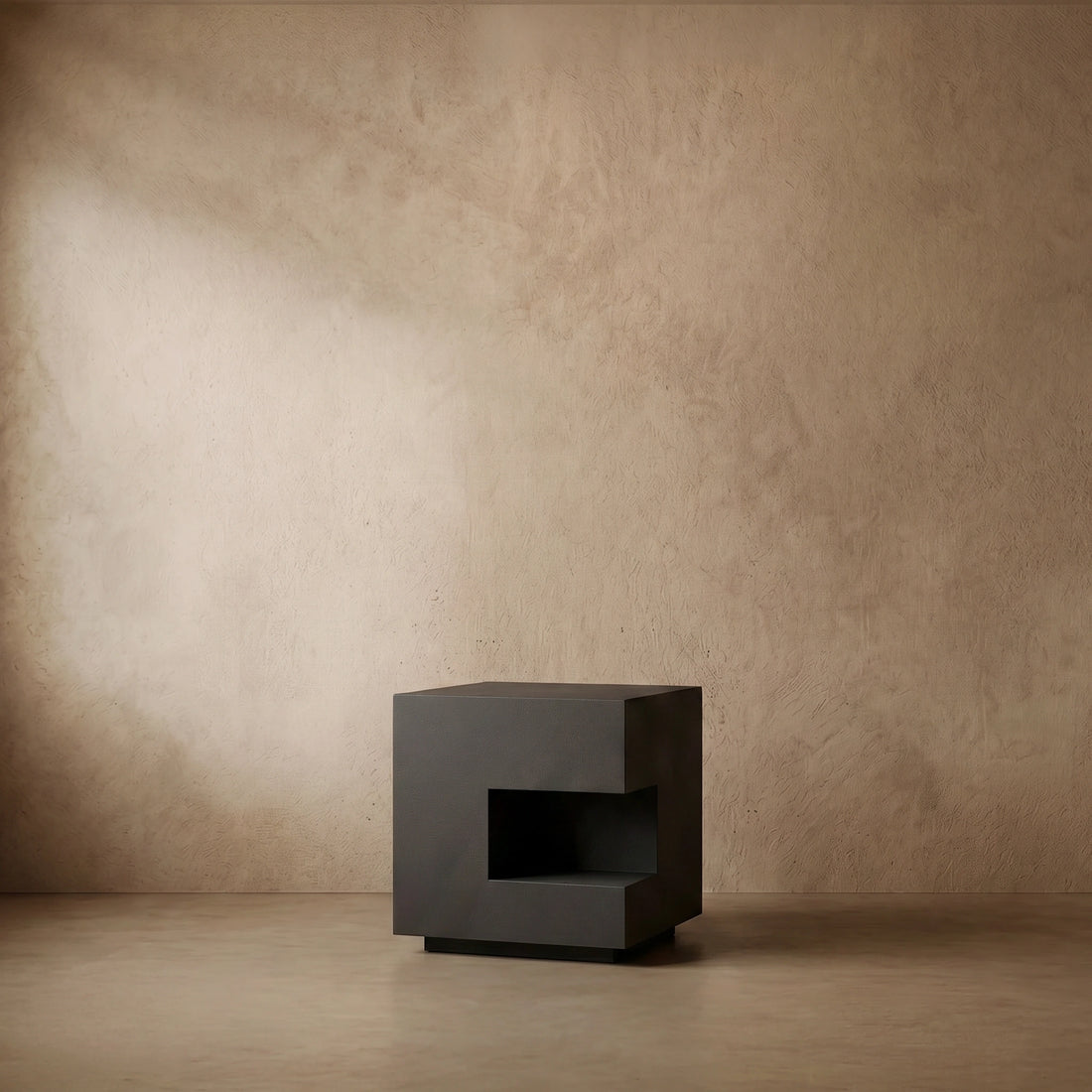 Arcato Modern Square Outdoor Pillar Light - Black Metal for Courtyard