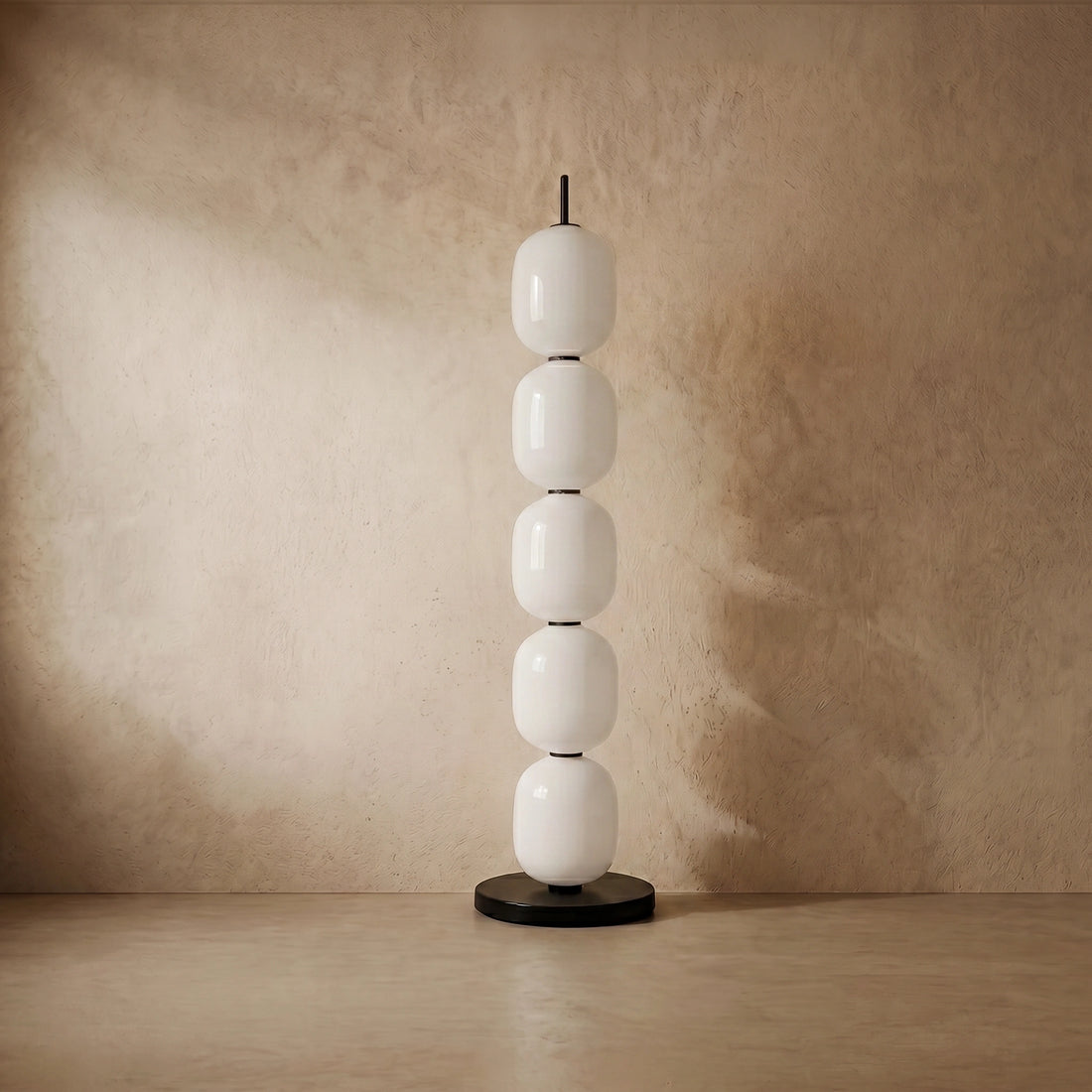 Velora Modern White Floor Lamp – Glass Lantern Design for Living Room
