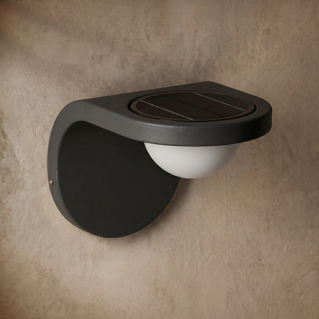 Irondale Modern Solar/Sensor Outdoor Wall Lamp - Black Metal Arc Design for Garden