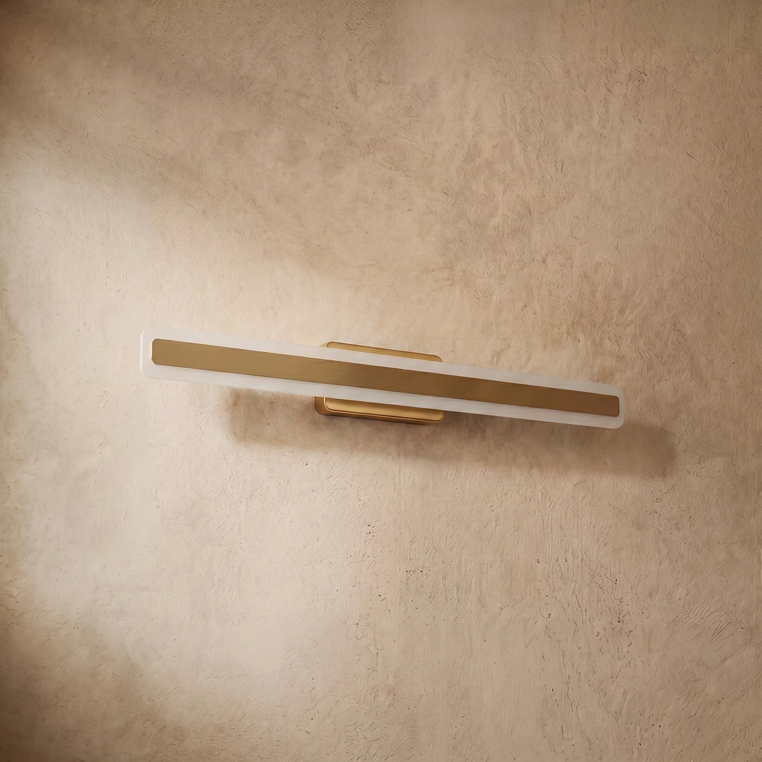 Varlont Arcato Modern Gold Vanity Light — Metal & Acrylic Rectangle IP44 Bedroom