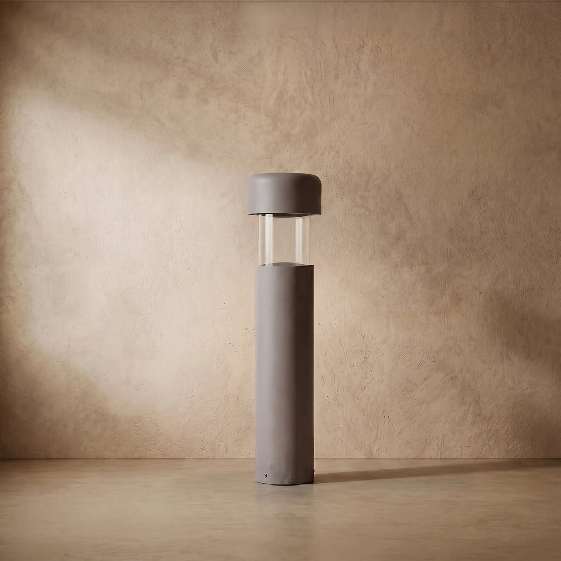 Varlont Irondale Modern Pathway Light - Gray Metal & Cement Cylindrical Design for Patio