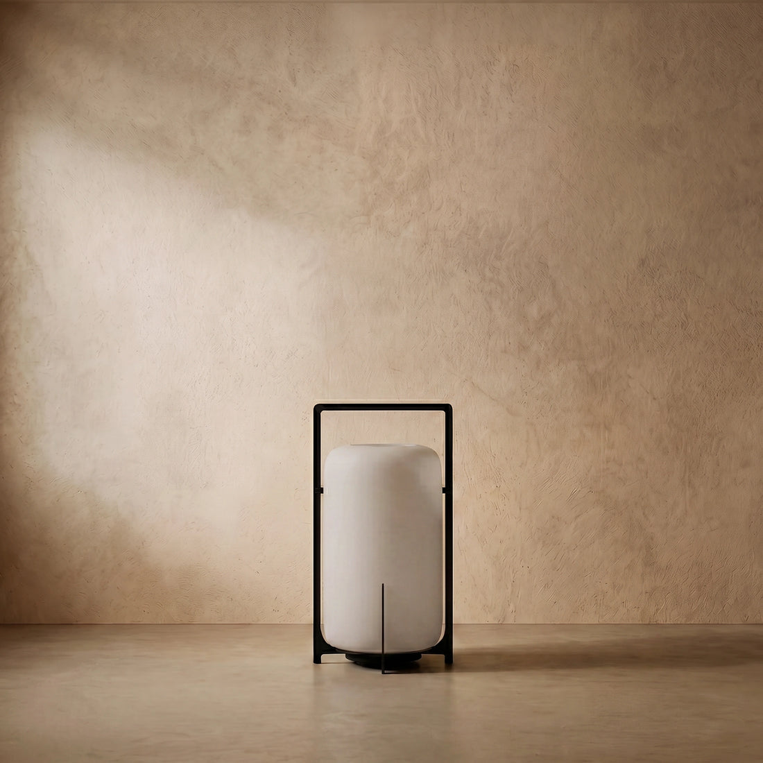 Varlont Lunara Modern Outdoor Solar Floor Lamp - Black Metal and Acrylic Cylindrical for Garden