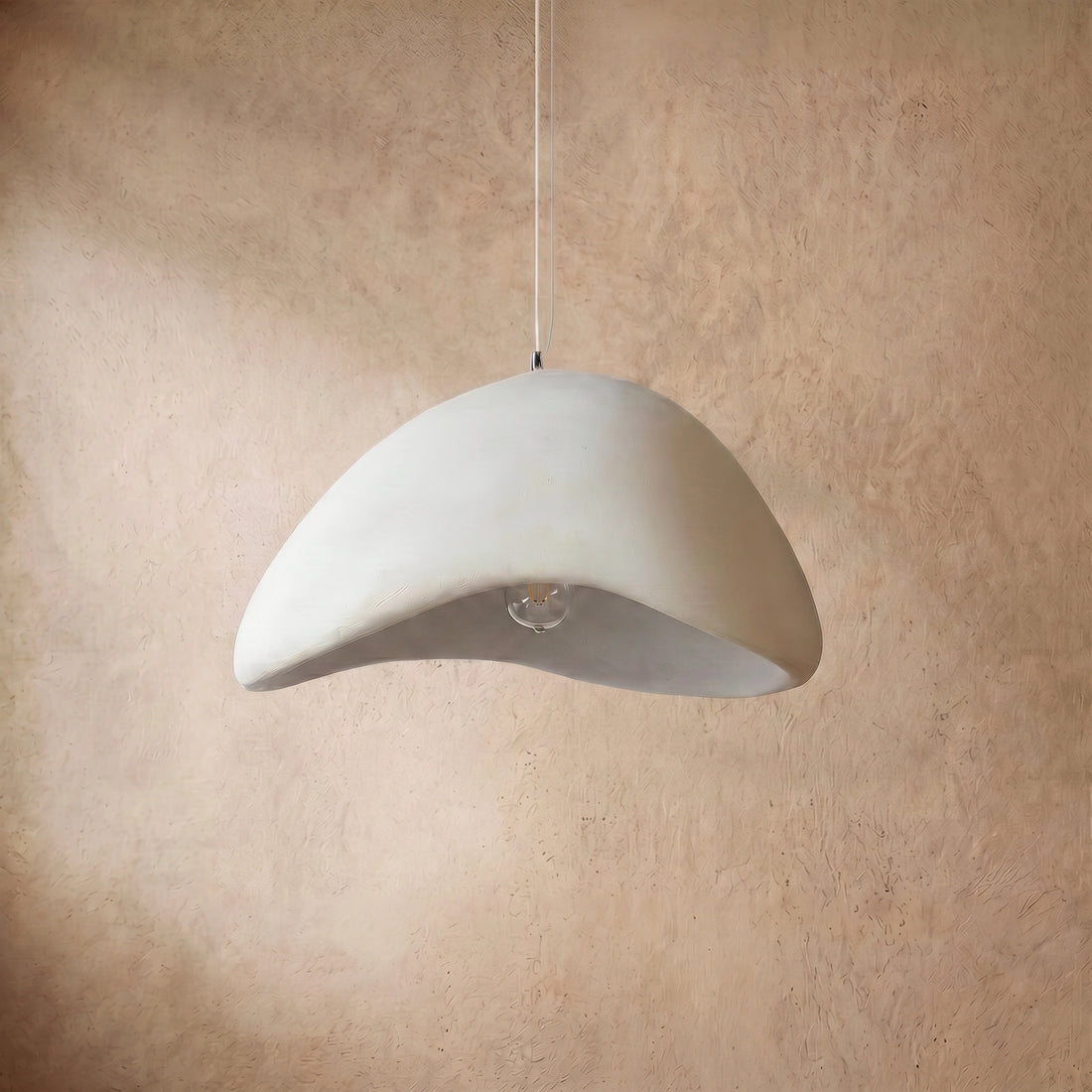 Sandora Modern Polyethylene Pendant Light - White/Grey Dome for Living Room