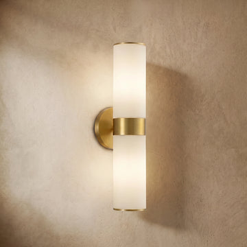 Varlont Excelis Royal Brass Wall Lamp - Metal Glass Cylinder for Living Room