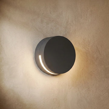Varlont Irondale Modern Round Wall Lamp - Black Waterproof Metal for Outdoor Yard