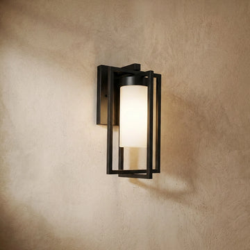Varlont Arcato Modern Rectangular Outdoor Wall Lamp - Black Metal for Courtyard