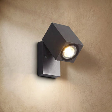 Varlont Arcato Modern Rotatable Square Wall Lamp - Black Metal for Outdoor Garden