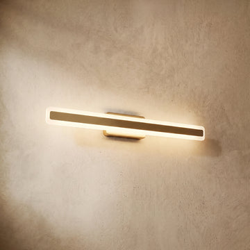 Varlont Arcato Modern Gold Vanity Light — Metal & Acrylic Rectangle IP44 Bedroom