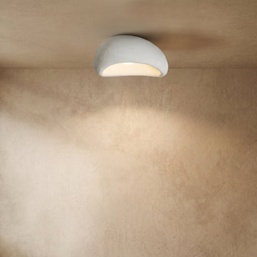 Varlont Sandora Nordic Flush Mount Ceiling Light — Resin Bread for Bedroom