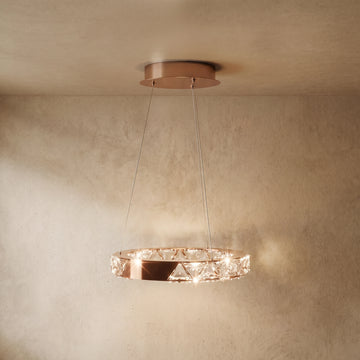 Varlont Excelis Rose Gold Crystal Chandelier – Exquisite Crystals with Warm Ambient Glow
