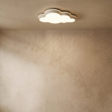 Modern White Flush Mount Ceiling Light - Cloud Design Metal & Acrylic for Bedroom