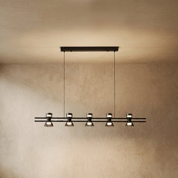 Varlont Modern Pendant Light - Black/Gold Metal and Glass for Dining Room