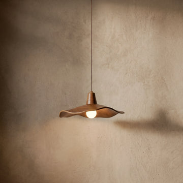 Varlont Zenno Retro Wave Pendant Light – Mahogany Resin & Metal Design for Dining Room