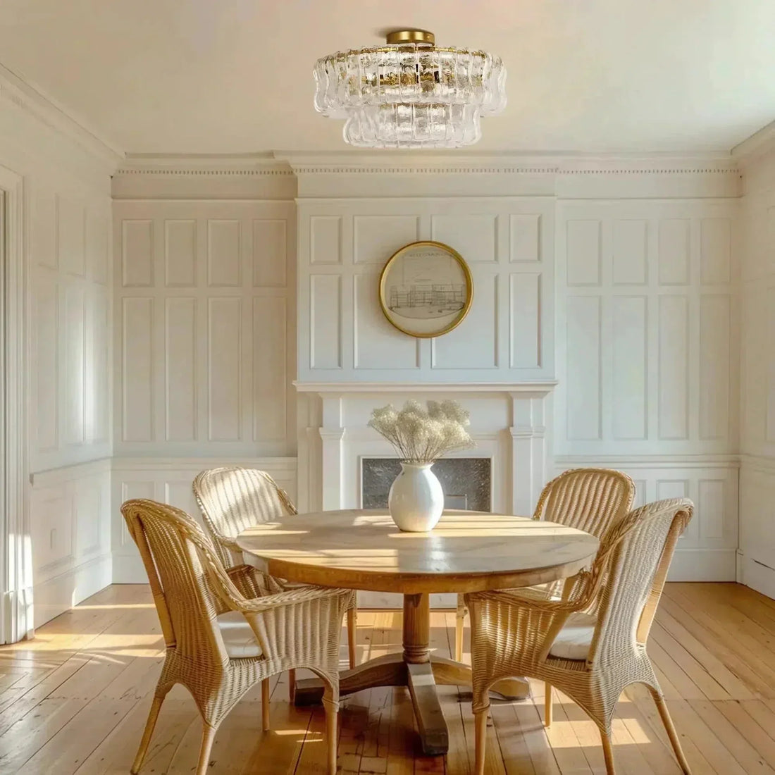 Ghiaccio Modern Glass Flushmount - Antique BrassClearJoyfuzzy