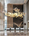 Ginkgo Cloud Chandelier - Model A L 78.7″ x W 23.6″ x H 23.6″Gold & WhiteJoyfuzzy
