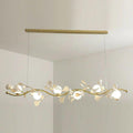 Ginkgo Glass Chandelier - 4 heads Size: L 39.4″(100cm) x H 6.3″(16cm)Joyfuzzy
