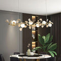 Ginkgo Glass Chandelier - 4 heads Size: L 39.4″(100cm) x H 6.3″(16cm)Joyfuzzy