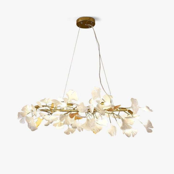 Ginkgo Luxury Chandelier Style E - 4 Lights: L 39.4''(100cm) x W 11.8''(30cm)Gold+WhiteJoyfuzzy