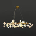 Ginkgo Luxury Chandelier Style E - 6 Lights: L 47.2''(120cm) x W11.8''(30cm)Gold+WhiteJoyfuzzy