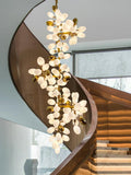 Large Branch Copper Chandelier with Grape Shape Bulbs Unique and Creative Light Fixture for Staircase/ Duplex/ High Ceiling Living Room/ Restaurant - H 94.5