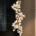 Large Branch Copper Chandelier with Grape Shape Bulbs Unique and Creative Light Fixture for Staircase/ Duplex/ High Ceiling Living Room/ Restaurant - H 118.1