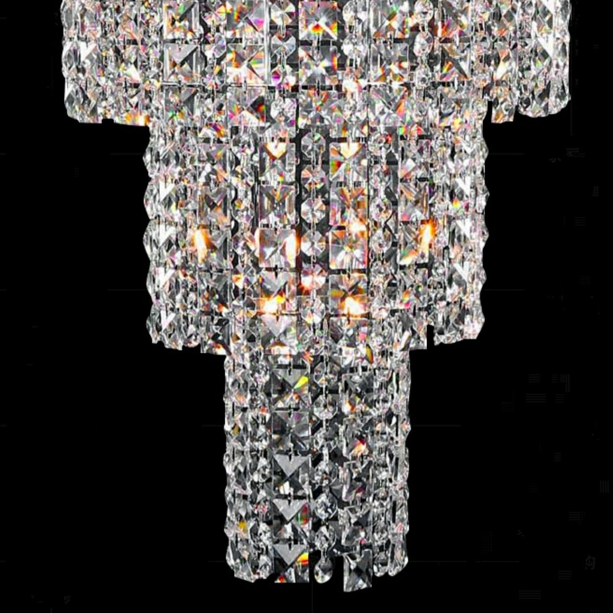 Large Multi - pieces Crystal Chandelier Stylish Ceiling Light Fixture For Foyer Living Room Staircase - D23.6"*H70.9"Warm LightJoyfuzzy