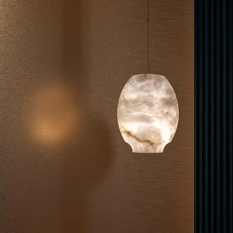 Larry Alabaster Lantern Bedside Pendant Light - LargeJoyfuzzy