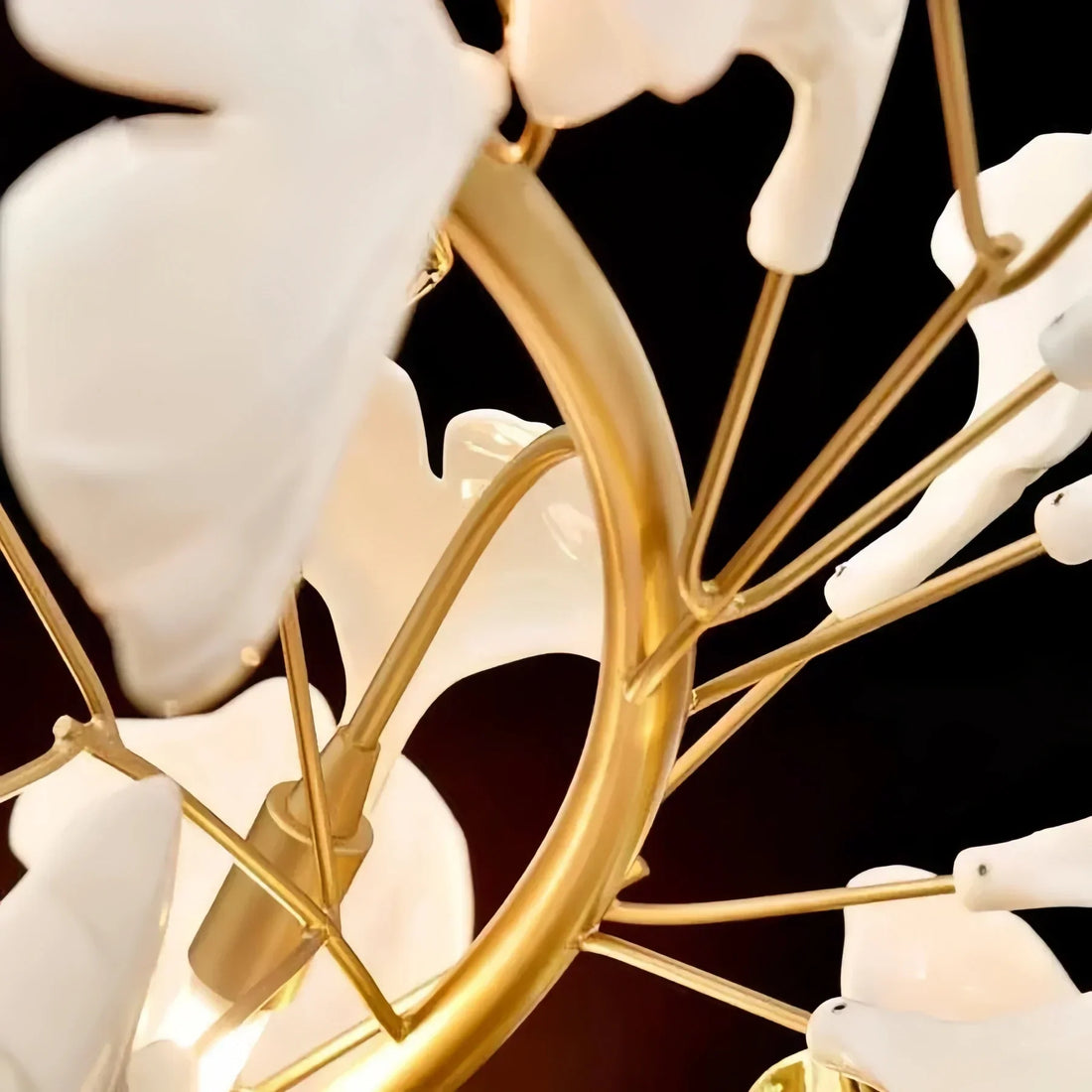 Luxury Ceramic Ginkgo Linear Chandelier-Chandelier-31"-