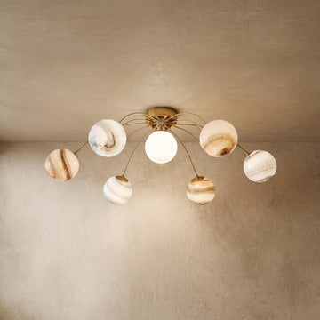 Varlont Nebula Art Deco Gold Frame Ceiling Light - Planet Bubble Design for Living Room