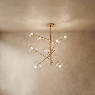 Varlont Nebula Designer Bubble Chandelier - Clear Glass & Metal Branch for Dining Room/Kitchen