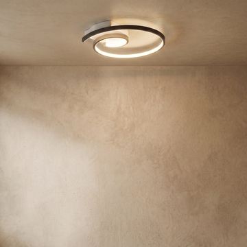 Varlont Arcato Spiral Ceiling Light - Modern Black-White and White Metal for Dining & Bedroom