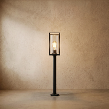 Varlont Irondale Industrial Modern Rectangular Outdoor Pathway Light - Black Metal for Courtyard